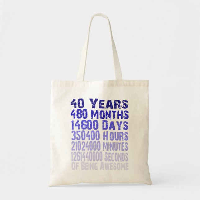 Tote Bag 40 ans anniversaire stupéfiant depuis 40 ans (Devant)