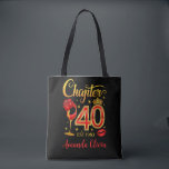 Tote Bag 40e anniversaire, chapitre 40 dame, femmes<br><div class="desc">40e anniversaire design pour femmes,  dames. Nom modifiable et année de l'est. Caractéristiques IMPRIMÉES : Chapitre 40 design. REMARQUE : il s'agit d'un article avec la conception imprimée. C'est un cadeau parfait pour une femme de 40 ans,  fille,  amie,  dame. L'idée géniale pour la fête du 40e anniversaire.</div>