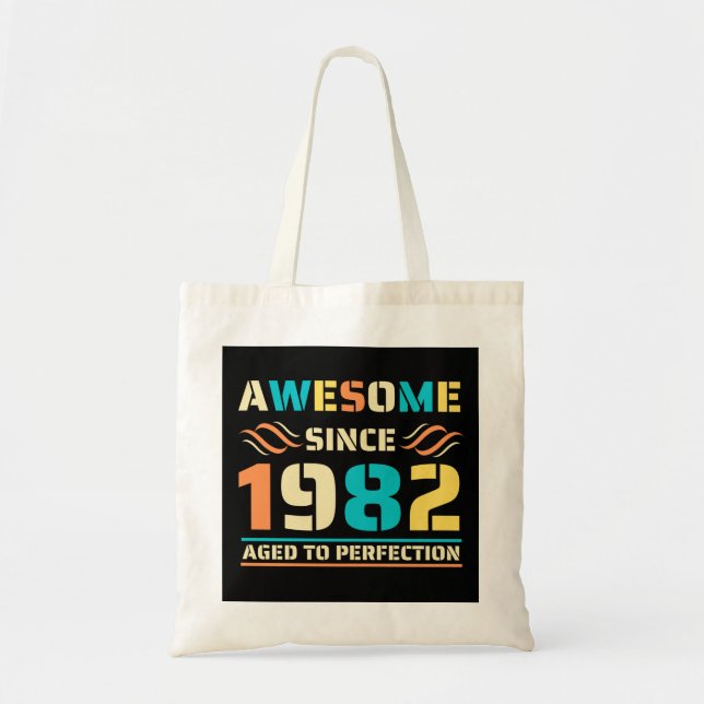 Tote Bag 40e anniversaire stupéfiant depuis 1982 (Devant)