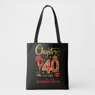 Tote Bag 40th Birthday, chapter 40 lady’s, women’s 