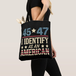 Tote Bag 45 47 Je m'identifie comme un drapeau américain Tr