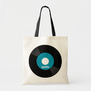 Tote Bag 45s Fourre-tout record (Teal) PERSONNALISABLE
