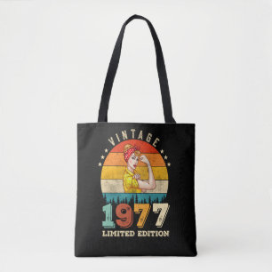 Tote Bag 46 ans 1977 Femmes Vintages 46e anniversaire Cadea