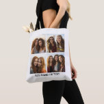 Tote Bag 4 Collage photo et texte personnalisé Arrière - pl<br><div class="desc">Utilisez quatre photos carrés pour créer un cadeau unique et personnel. Si vous avez besoin d'ajuster les images,  cliquez sur l'outil personnaliser pour apporter des modifications.</div>