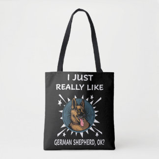 Tote Bag 4 J'Aime Vraiment Le Berger Allemand OK