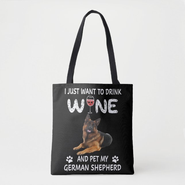 Tote Bag 4 Je Veux Juste Dîner Du Vin Et Faire Paître Mon C (Devant)