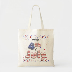 Tote Bag 4 juillet Étoiles Ballons à huile