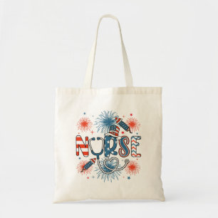 Tote Bag 4 juillet infirmière patriotique