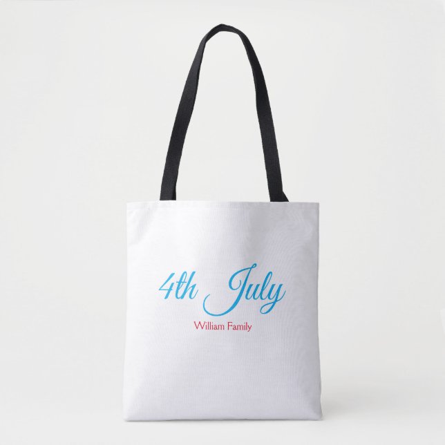Tote Bag 4 juillet jour d'indépendance ajouter nom texte pe (Devant)