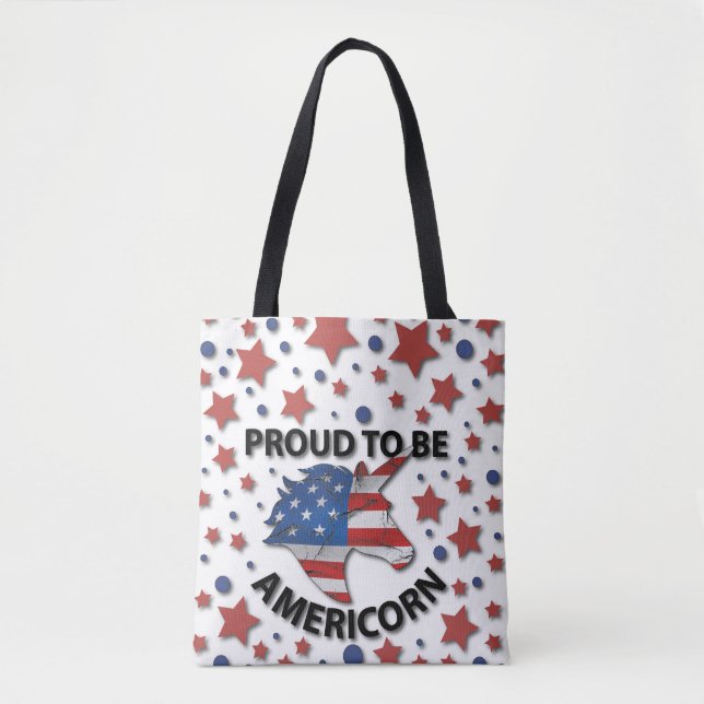 Tote Bag 4 juillet mignonne rouge, blanc et bleu américain (Devant)