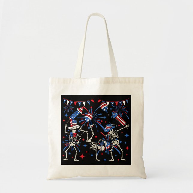 Tote Bag 4 juillet Skeletons dansants (Devant)
