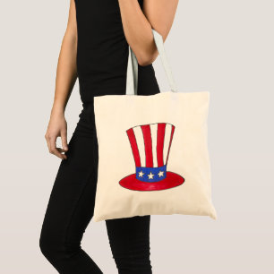 Tote Bag 4 juillet USA Patriotique Oncle Sam Top Hat Fourre