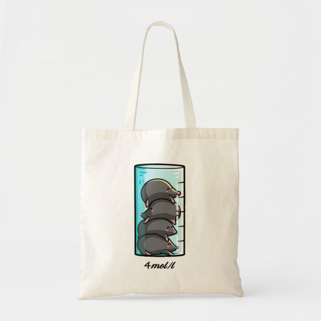 Tote Bag 4 Moles par litre Plaisanterie scientifique en chi (Devant)