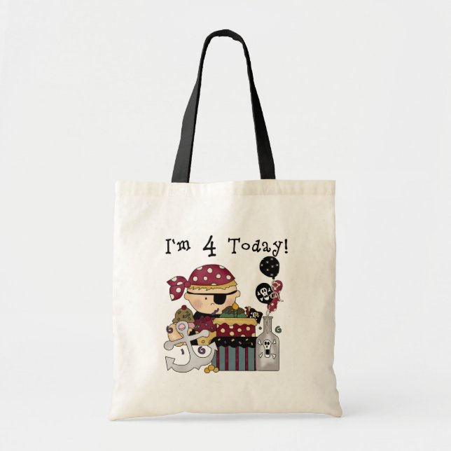 Tote Bag 4e anniversaire Pirate Tshirts et cadeaux (Devant)