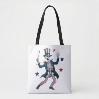 Tote Bag 4th of July Dancing Skeleton