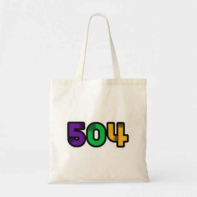 Tote Bag 504 New Orleans Mardi Gras (Devant)