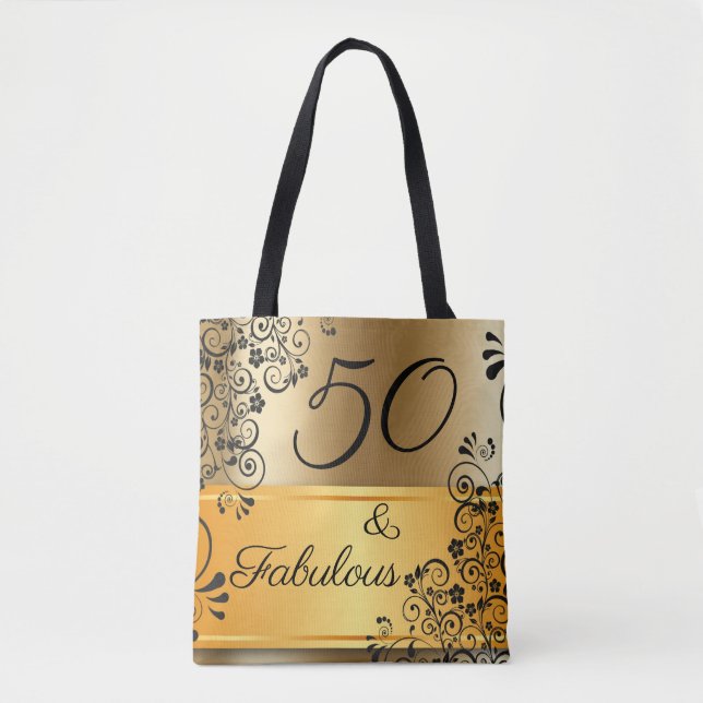 Tote Bag 50 ans et Fabuleux Élégant (Devant)