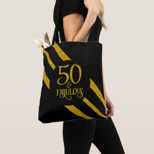 Tote Bag 50 ans et Fabuleux Noir et Or