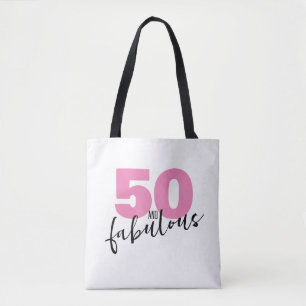 Tote Bag 50 et cadeau fabuleux 50e anniversaire rose