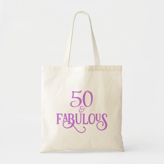 Tote Bag 50 et fabuleuse typographie violette (Devant)