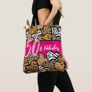 Tote Bag 50 et fabuleux Coeurs Posters de animaux roses sty