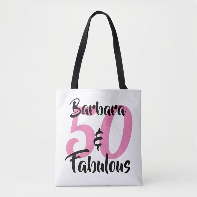 Tote Bag 50 et fabuleux fête d'anniversaire personnalisée (Devant)
