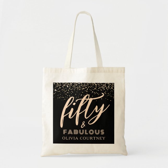 Tote Bag 50 et Fabulous Gold Parties scintillant Black Anni (Devant)