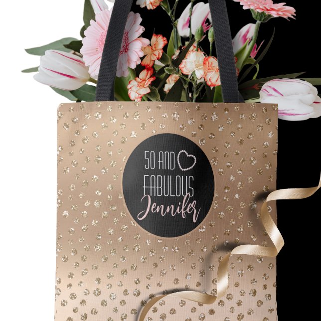 Tote Bag 50 et Fabulous Gold Parties scintillant Fille étin (Créateur téléchargé)