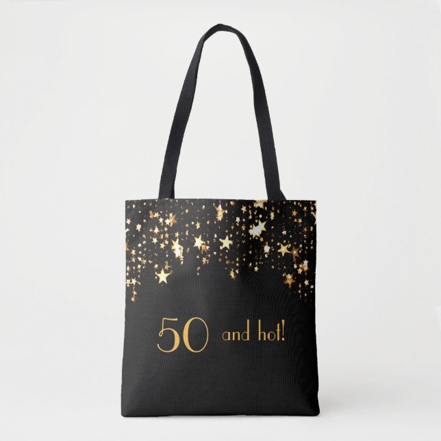 Tote Bag 50 étoiles d'or noir (Devant)