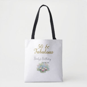 Tote Bag 50 & fabuleux lotus d'eau lily aquarelle