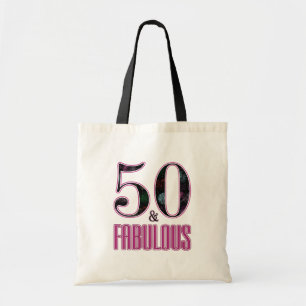 Tote Bag 50 & Fabulux Rose Typographie 50e Anniversaire