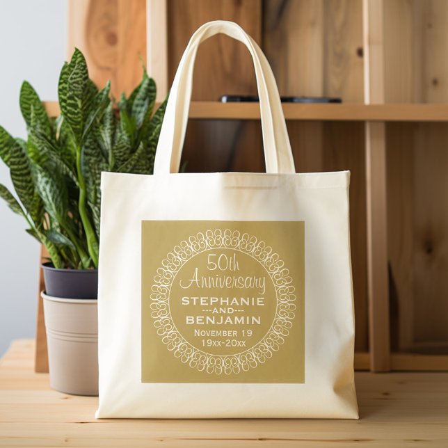 Tote Bag 50e anniversaire du Mariage Personnalisé (Personalized Tote Bag - 50th Wedding Anniversary)