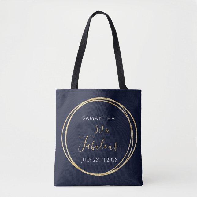 Tote Bag 50e anniversaire Marine Gold Personnalisé (Devant)