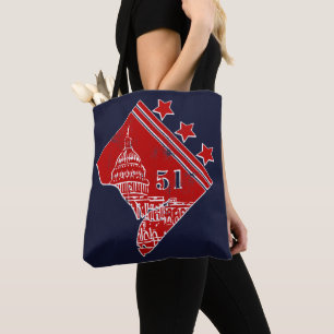 Tote Bag 51e - État de Washington DC Drapeau Borderline