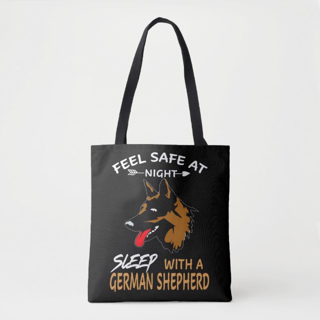 Tote Bag 5 Sentez En Sécurité La Nuit Dormir Avec Un Berger (Devant)