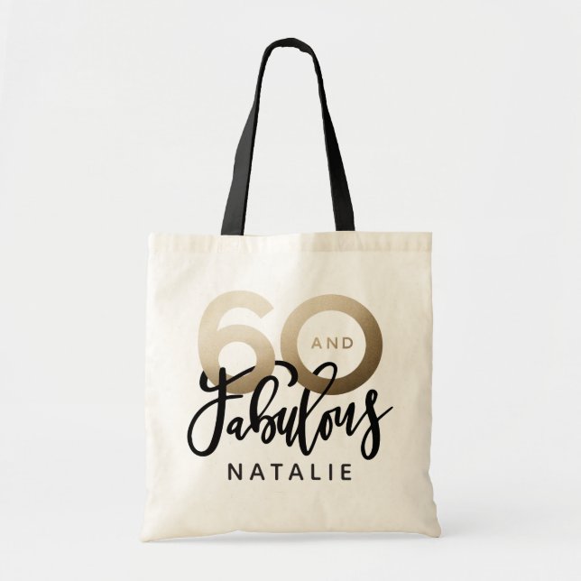 Tote Bag 60 et fabuleuse fête cadeau d'anniversaire (Devant)