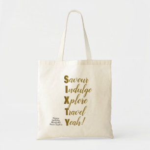 Tote Bag 60e Anniversaire Or Soixante Acrostique