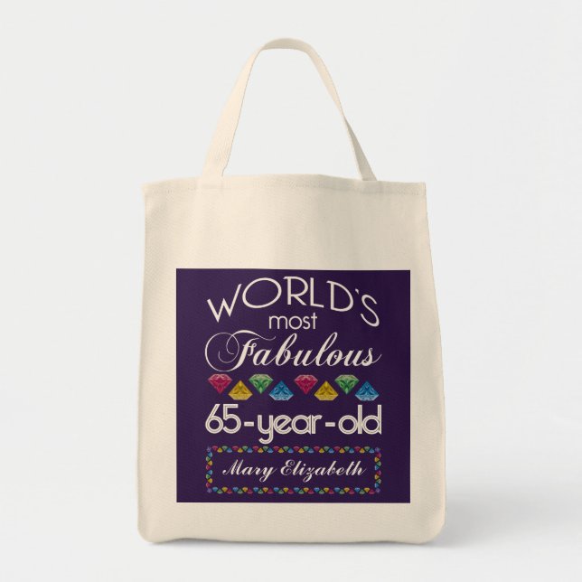 Tote Bag 65e anniversaire Gemmes colorées les plus fabuleus (Devant)