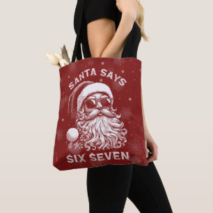 Tote Bag 67 Meme Drôle Santa Dit Six Sept Noël