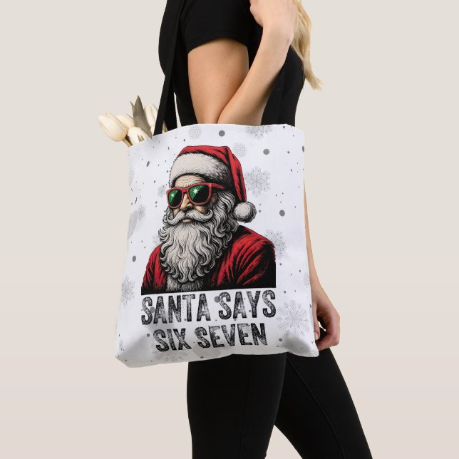 Tote Bag 67 Meme Drôle Santa Dit Six Sept Noël (De près)