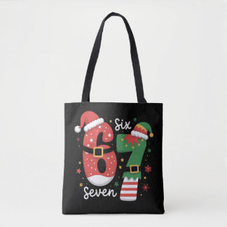 Tote Bag 67 Mème Six Sept Elfe Chapeau de Noël Santa