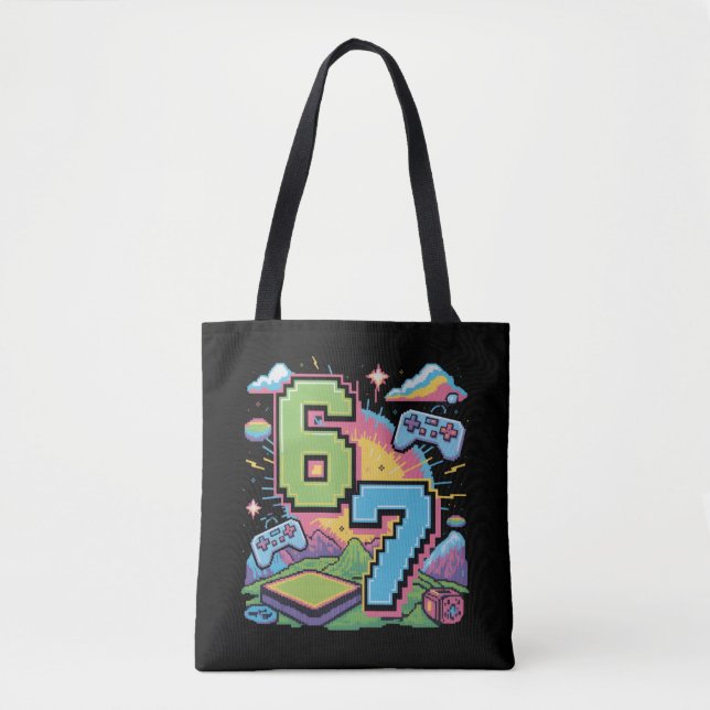 Tote Bag 6 7 Six Seven Gaming Gen Z Alpha Argot de mème  (Devant)