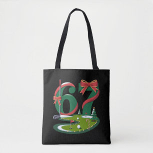 Tote Bag 6 7 Six Seven Golf Gen Z Alpha Mème Xmas Golfing