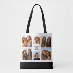 Tote Bag 6 Collage de photos Minimaliste - Noir et Blanc