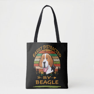 Tote Bag 6 Facilement Distrait Par Le Beagle