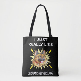 Tote Bag 6 J'Aime Vraiment Le Berger Allemand OK
