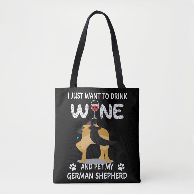 Tote Bag 6 Je Veux Juste Dîner Du Vin Et Faire Paître Mon C (Devant)