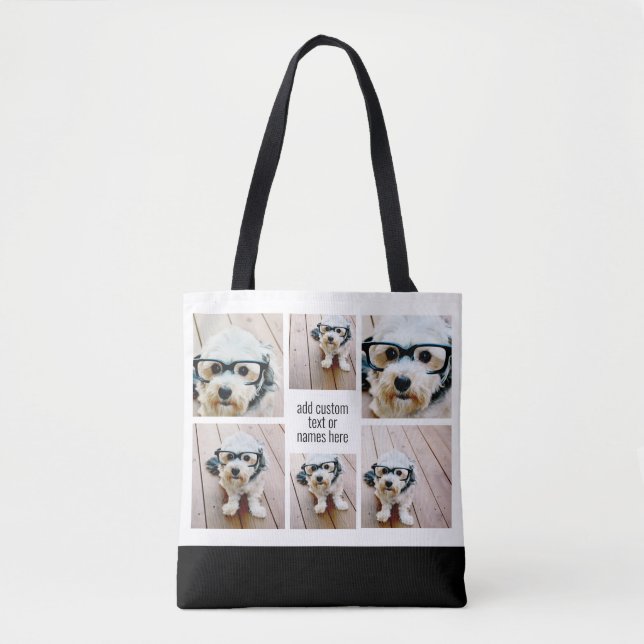 Tote Bag 6 photo Collage minimaliste - noir et blanc (Devant)