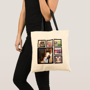 Tote Bag 6 Photo Modèle de collage personnalisé