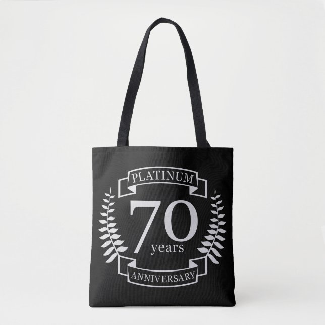 Tote Bag 70e ANNIVERSAIRE Mariage PLATINUM (Devant)